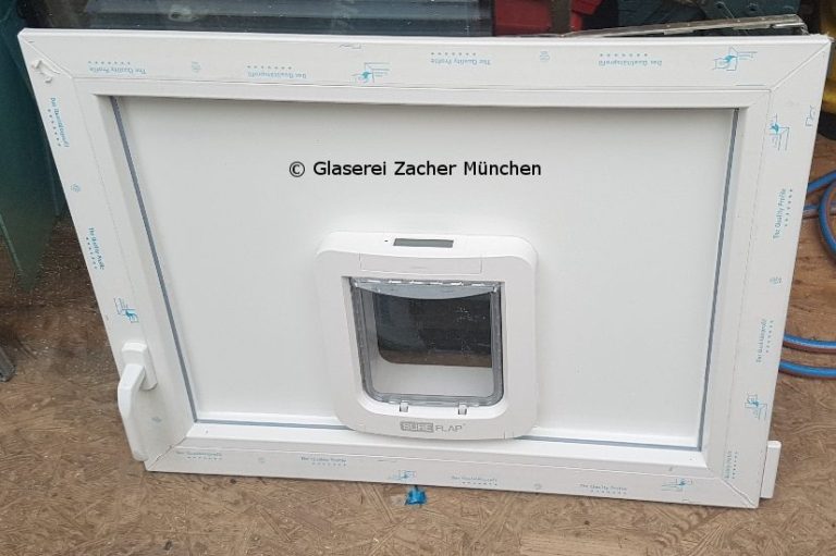 Glaserei Zacher Katzenklappe neues Fenster